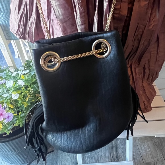 SMALL CHAIN STRAP PURSE SOFT W FRINGE - Picture 6 of 10